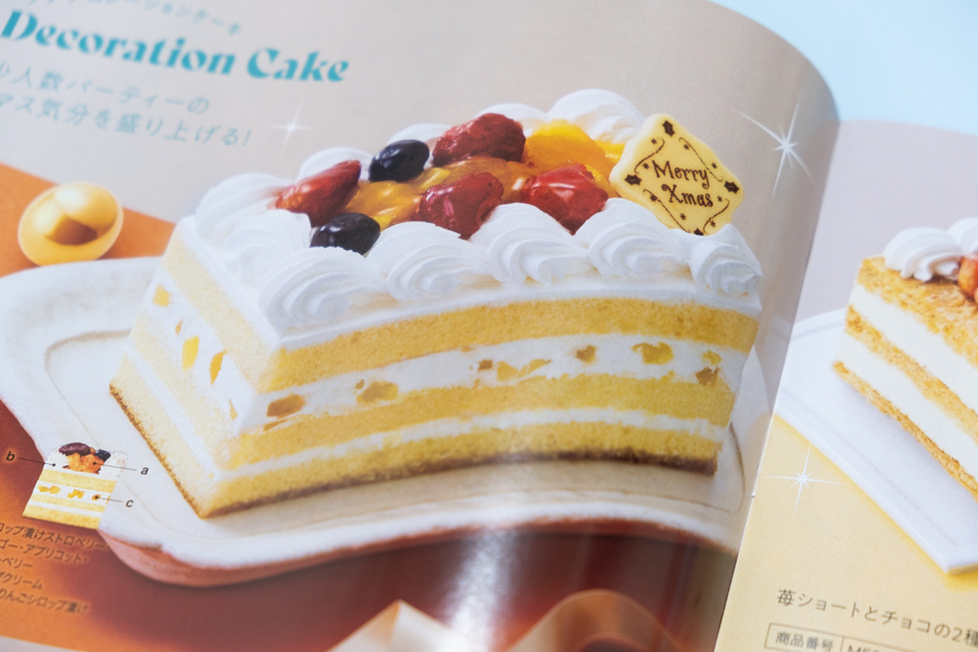 ケーキが印刷されたコート紙